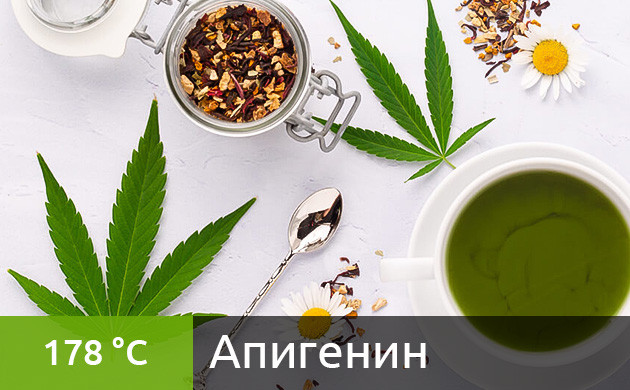 Оптимальная температура для вейпинга апигенина (178 °C) Рекомендуемая температура нагрева для апигенина в вейпе (178 °C)