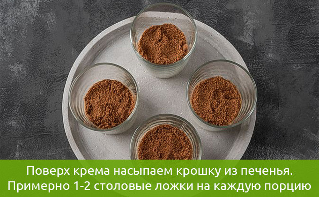 Второй слой Первый слой с печеньем в десерте