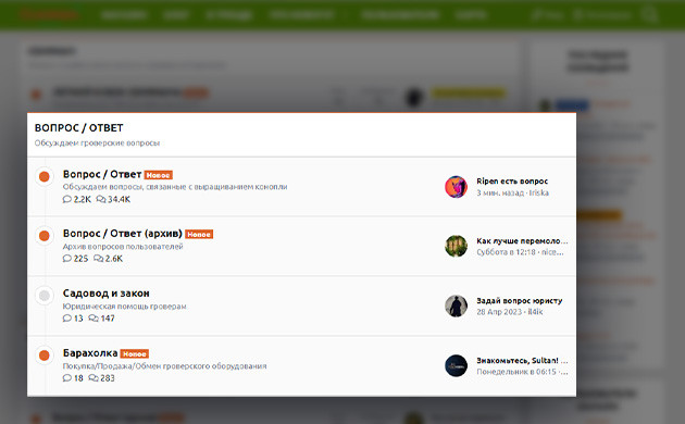 Раздел форума семяныча – Вопрос/Ответ